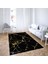 Mermer Desenli Gold Şeritli Dijital Baskı Yıkanabilir Kaymaz Taban Modern Salon Halısı ve Yolluk 1