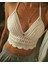 Beyaz El Örgüsü Crop , Büstiyer , Bikini Üstü , Sık Iğne, Iç Göstermez, Yaz Modası 1