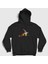 Unisex Siyah Cat And Witch Kedi Kapüşonlu Sweatshirt 1