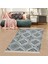 Geometrik Karo Desenli Dijital Baskı Yıkanabilir Kaymaz Taban Modern Salon Halısı 1