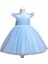 Kız Çocuk Bebe Mavisi Parti, Doğum Günü, Mezuniyet, Düğün Fiyonk Detaylı Elbise 4