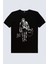 Paltolu Joker Siyah Kısa Kollu Kadın T-Shirt 2