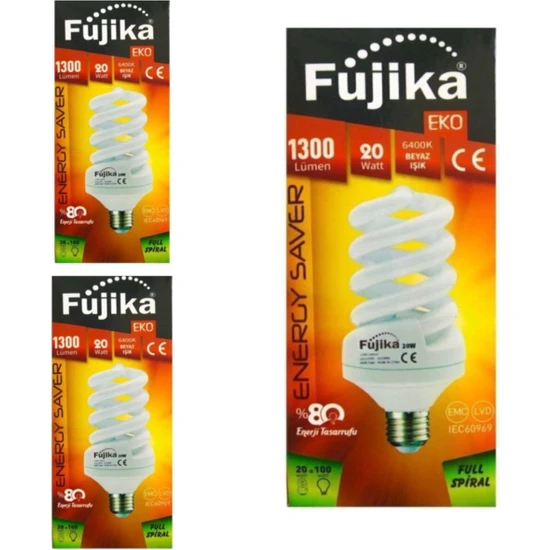 Fujika Tasarruflu Ampül 20 W X3LÜ Ampül1