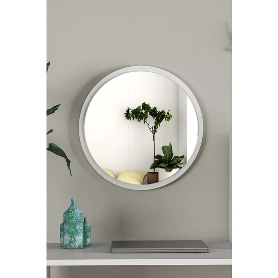 L'occi Concept Move Dekoratif Yuvarlak Antre Hol Koridor Duvar Salon Mutfak Banyo Wc Ofis Beyaz  Ayna