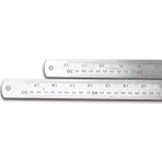 Kraf 30 cm Kırmızı Çelik Cetvel - Düz Tasarım, Santimetre ve Düyüm Ölçüleri