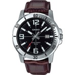 Casio MTP-VD01L-1BVUDF Standart Erkek Kol Saati Çelik Kasa 5 ATM Suya Dayanıklı Kahverengi Deri Kordon