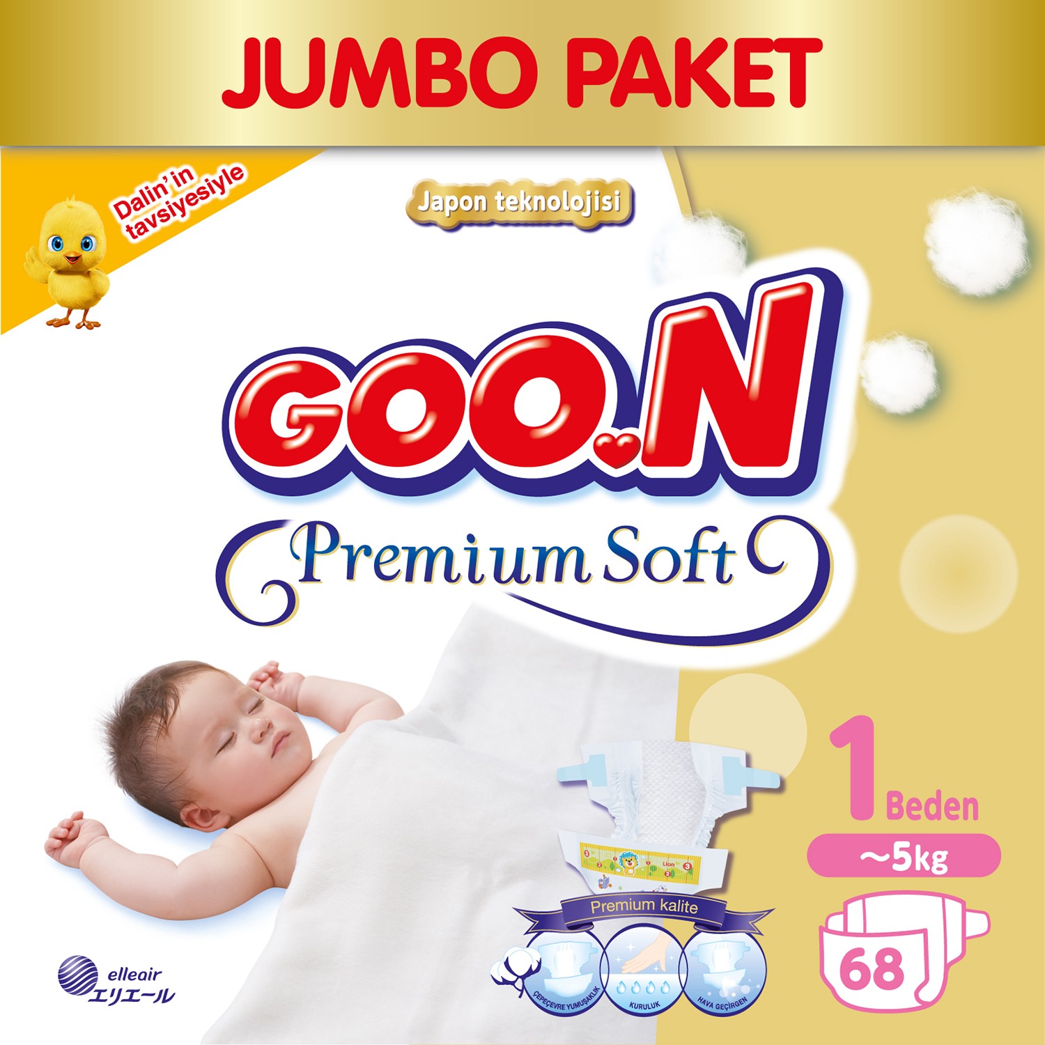 Goon Bebek Bezi Premium Soft Yenidoğan 1 Beden Jumbo Paket Fiyatı