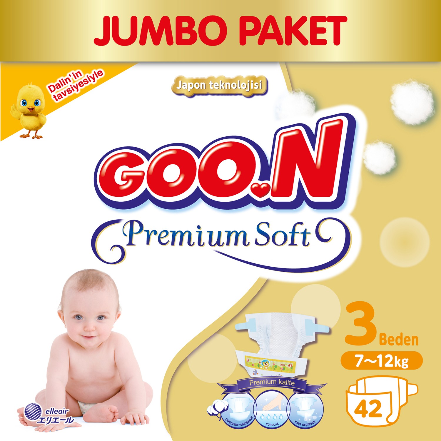 Goon Bebek Bezi Premium Soft 3 Beden Jumbo Paket 42 Adet Fiyatı