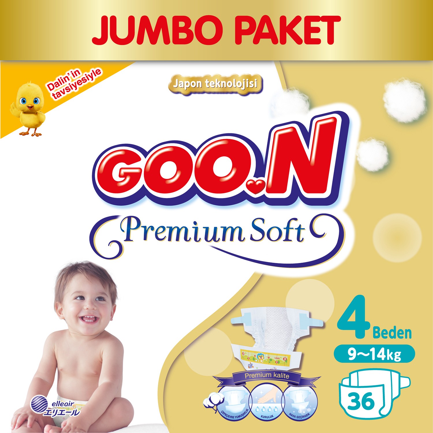 Goon Bebek Bezi Premium Soft 4 Beden Jumbo Paket 36 Adet Fiyatı