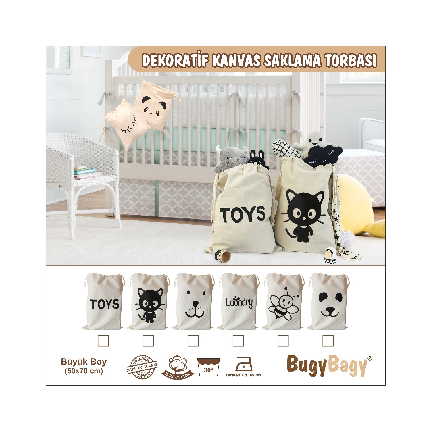 Bugy Bagy Sevimli Kedi Keten Kirli ve Oyuncak Saklama Fiyatı