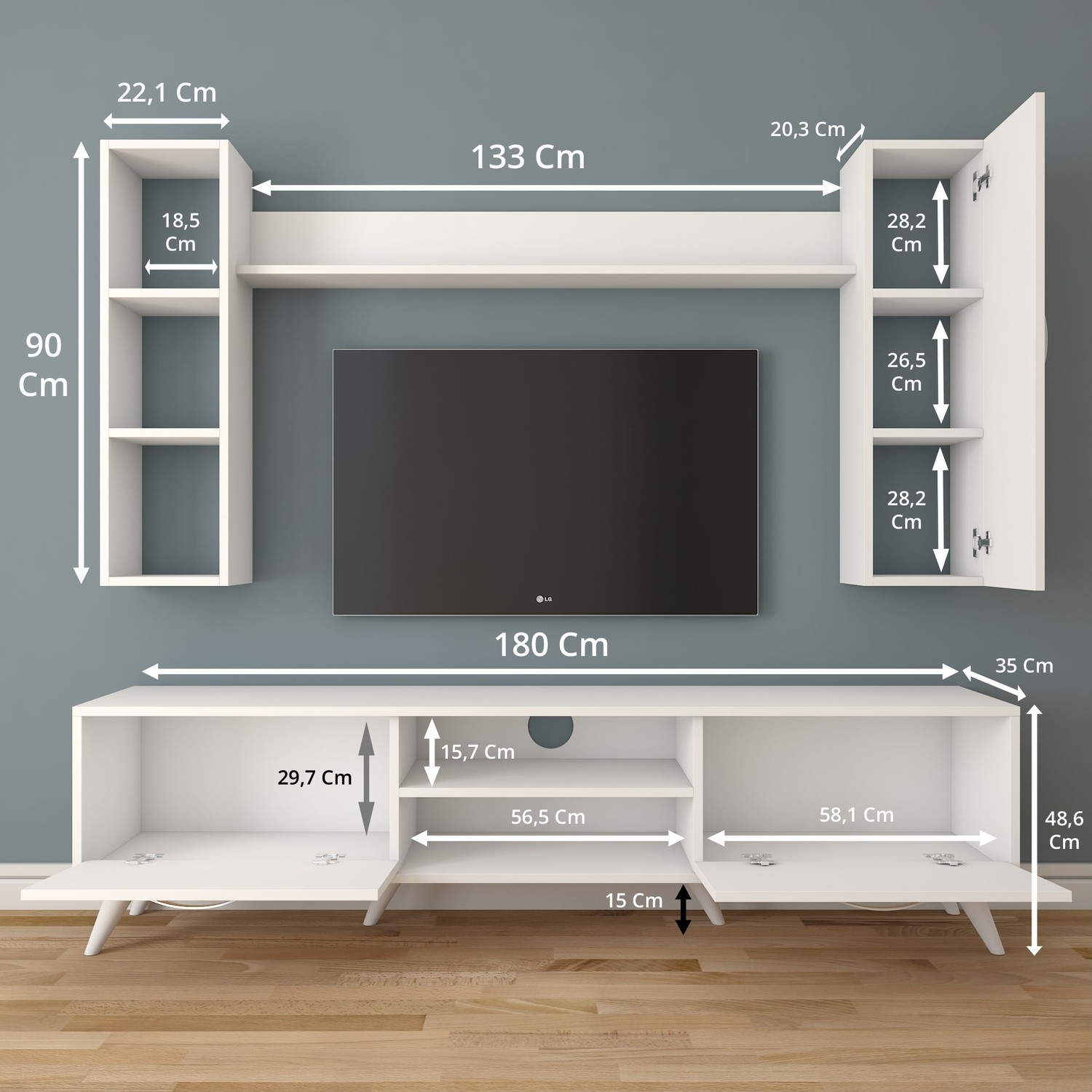 Rani A9 Duvar Raflı Kitaplıklı Tv Ünitesi Duvara Monte Fiyatı Rani A9 Duvar Raflı Kitaplıklı Tv Ünitesi Duvara Monte Fiyatı