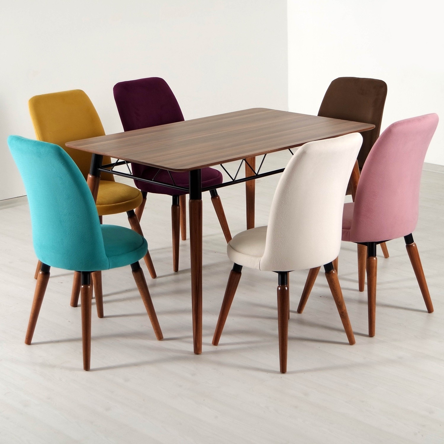 Evform Stork 6 Kişilik Masa Sandalye Takımı Gökkuşağı Fiyatı