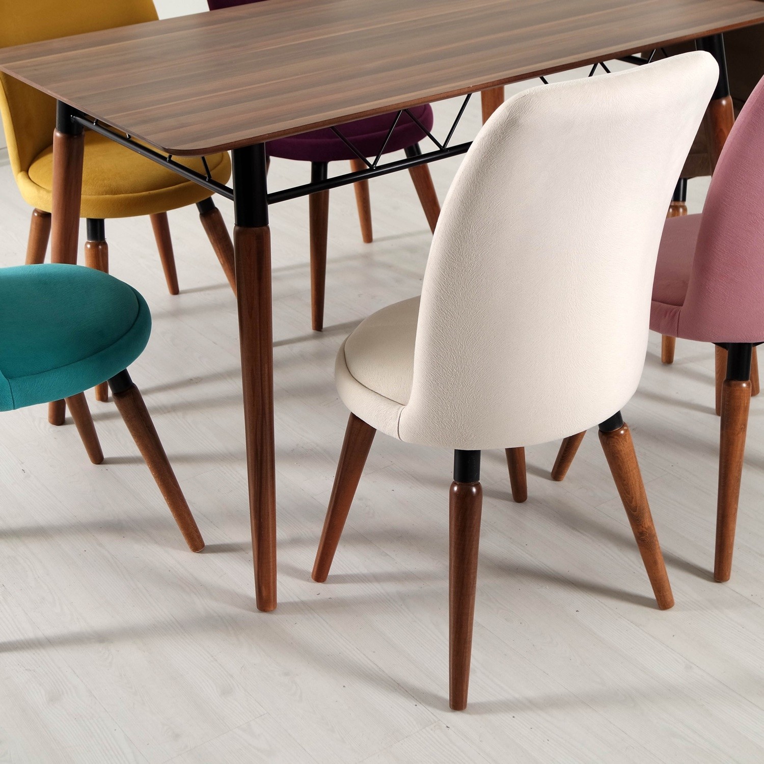 Evform Stork 6 Kişilik Masa Sandalye Takımı Gökkuşağı Fiyatı