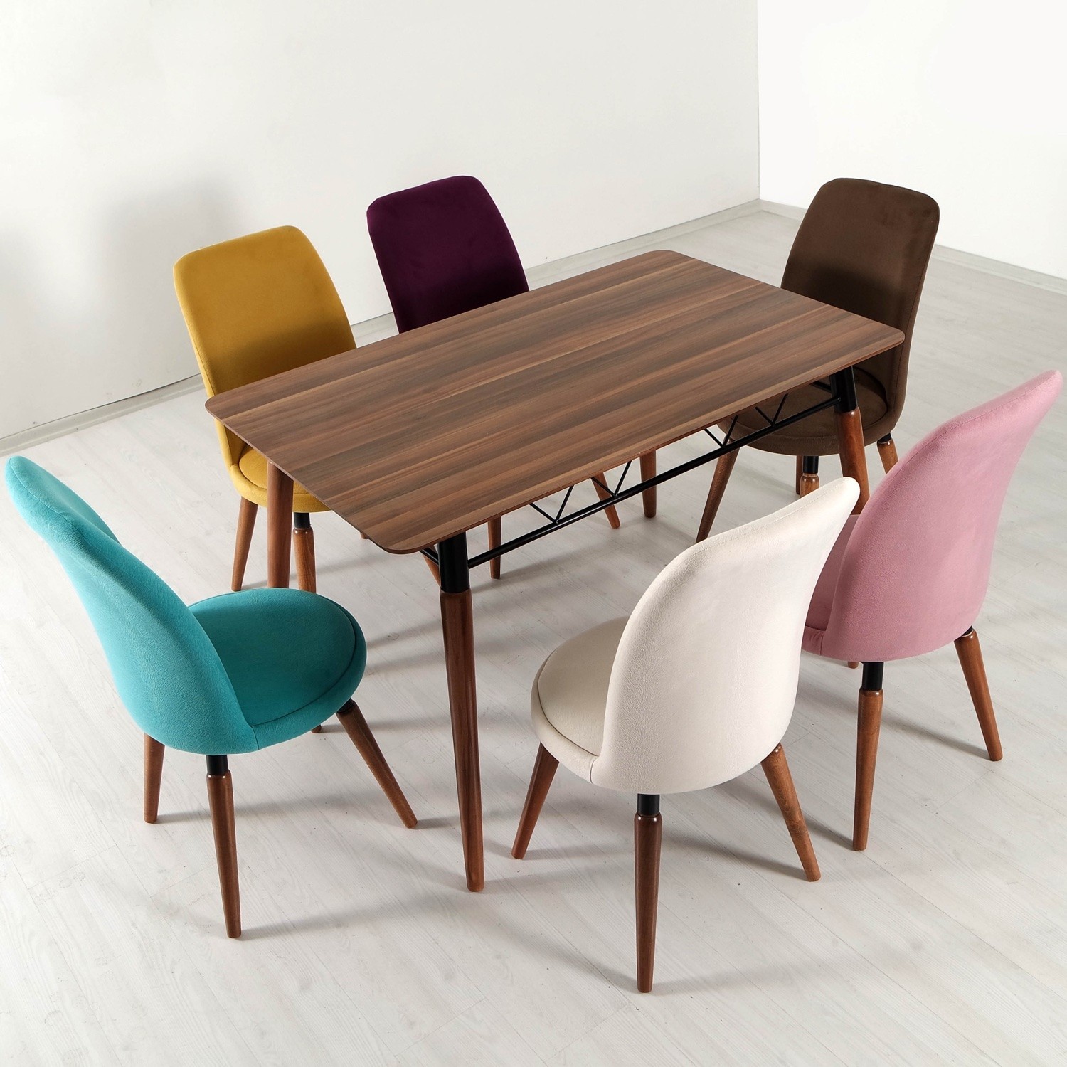 Evform Stork 6 Kişilik Masa Sandalye Takımı Gökkuşağı Fiyatı
