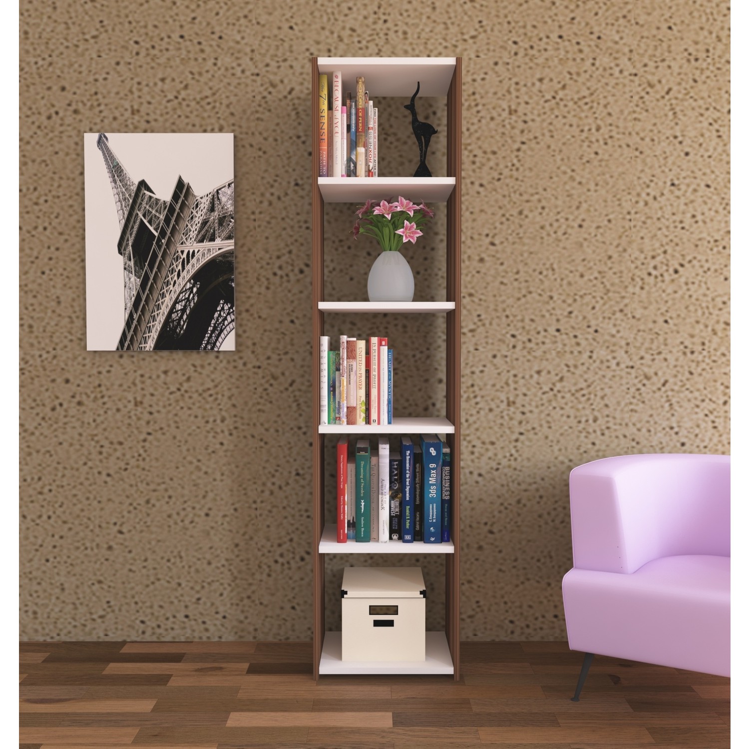 Nur Mobilya Tarçın Kitaplık Seti Ceviz Beyaz (Kaliteli) Fiyatı