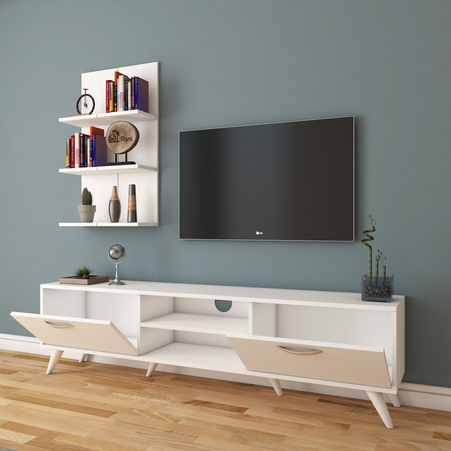 Rani A9 Duvar Raflı Kitaplıklı Tv Ünitesi Duvara Monte Fiyatı Rani A9 Duvar Raflı Kitaplıklı Tv Ünitesi Duvara Monte Fiyatı
