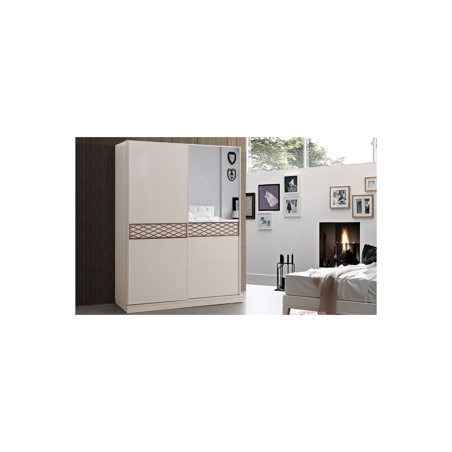 Yıldız Mobilya Berra Aynalı Sürgü Kapaklı Gardırop Krem Fiyatı