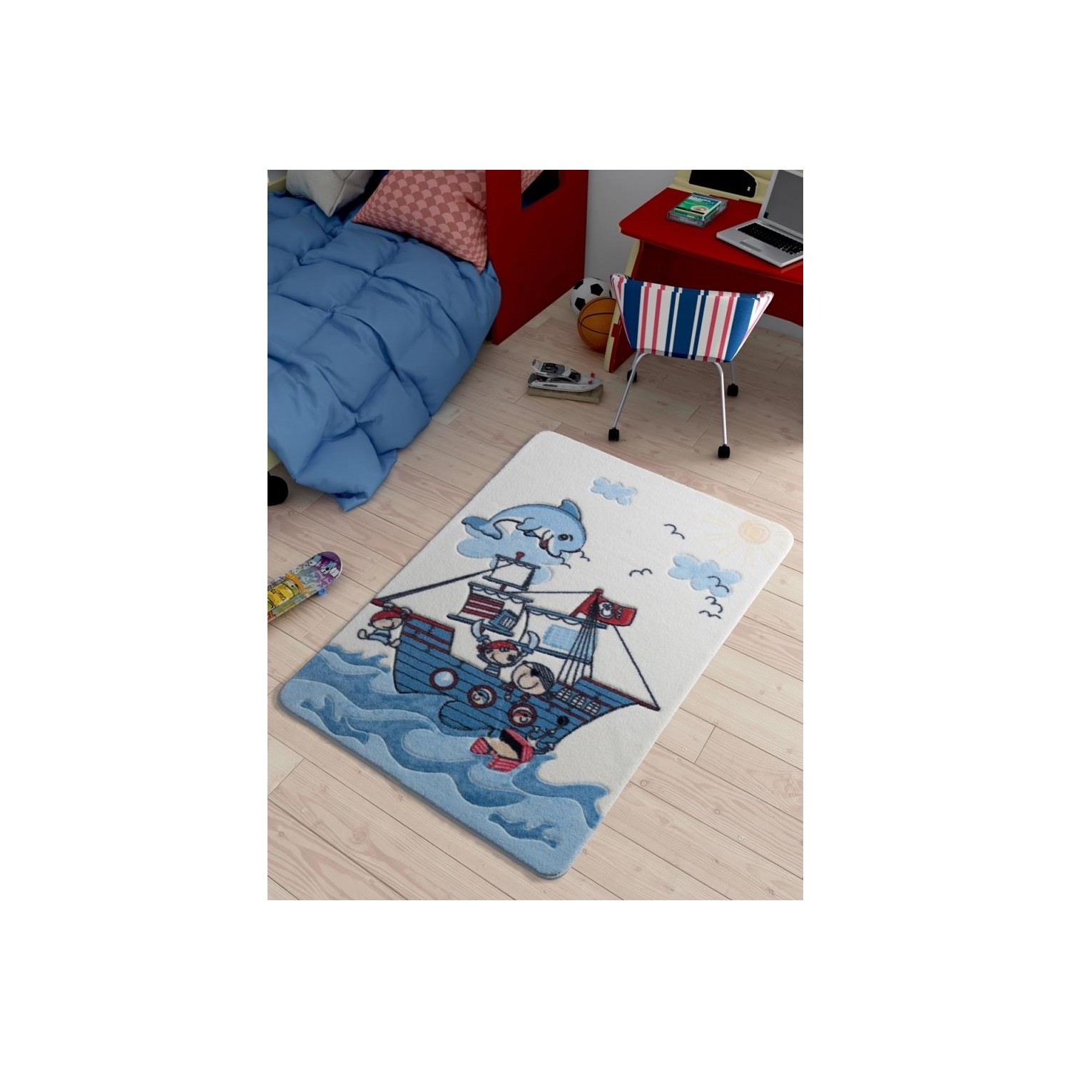 Confetti Smiley Dolphin 100X150 Denizci Çocuk Halısı Bebek