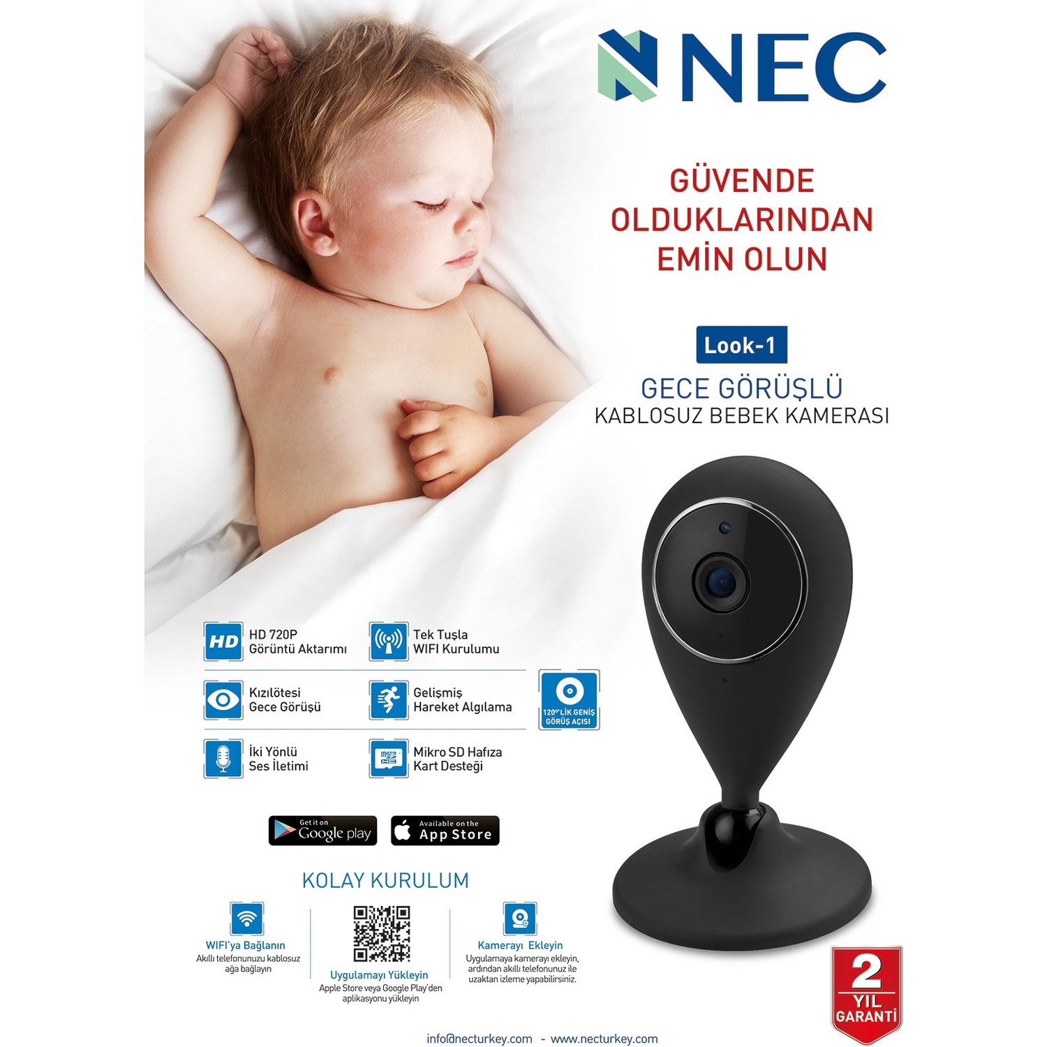 Nec Look 1 Wifi Bebek Kamerası Fiyatı Taksit Seçenekleri