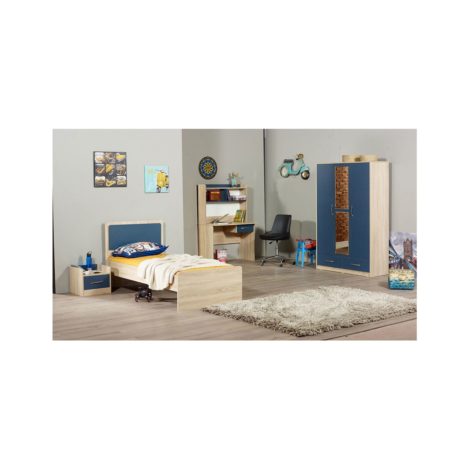 Lajivert Vipa Mavi Genç Odası Takımı Fiyatı Taksit Seçenekleri