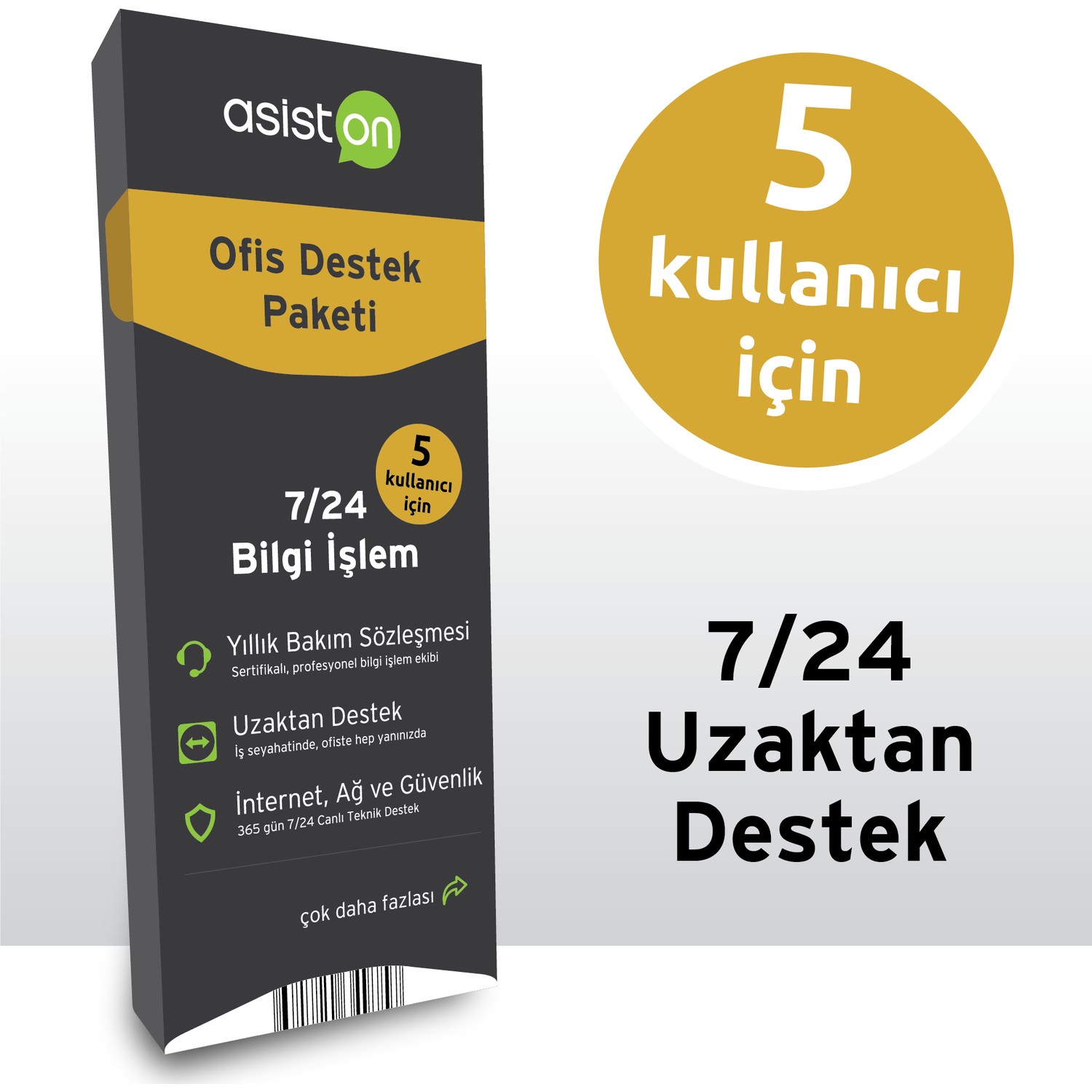 Asiston 1 Yıl 7/24 Ofis Destek Paketi 5 Kullanıcı Fiyatı