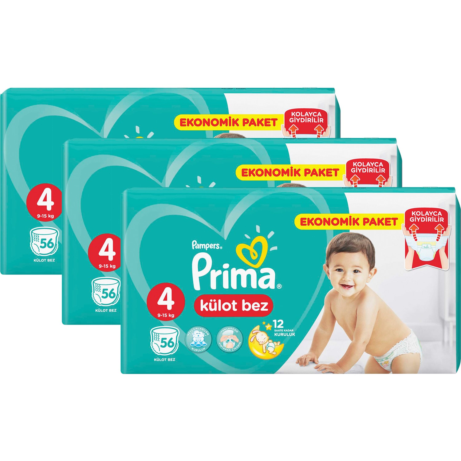 Prima Pants Külot Bebek Bezi 4 Beden Maxi Jumbo Aylık