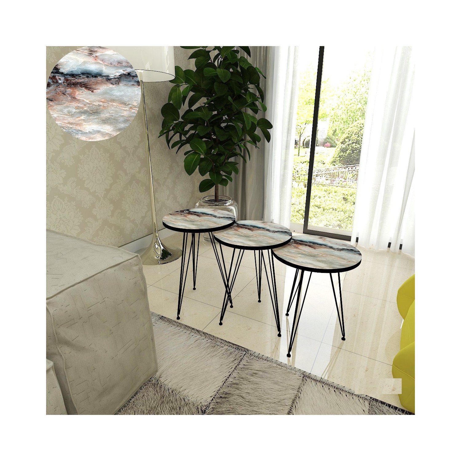 Mars Mobilya Trio Mermer Desenli Zigon Sehpa Desen 11 Fiyatı Mars Mobilya Trio Mermer Desenli Zigon Sehpa Desen 11 Fiyatı