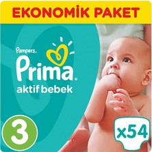 Prima Bebek Bezi Aktif Bebek 3 Beden 54 Adet