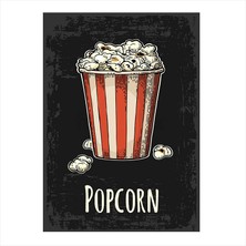 Cakasepetim Ahşap Tablo Popcorn Afiş