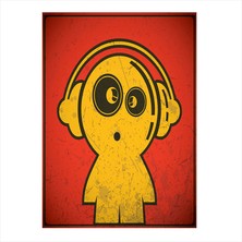 Cakasepetim Ahşap Tablo Müzik Dinleyen Adam