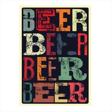 Cakasepetim Ahşap Tablo Renkli Bira Yazılar