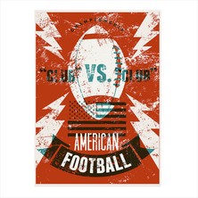 Cakasepetim Ahşap Tablo American Football Afiş