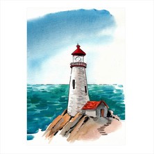 Cakasepetim Ahşap Tablo Deniz Feneri Artwork