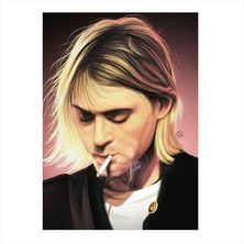 Cakasepetim Ahşap Tablo Kurt Cobain Artwork Poster