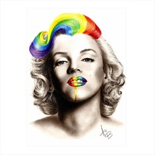 Cakasepetim Ahşap Tablo Marilyn Monroe Renkli Ruj