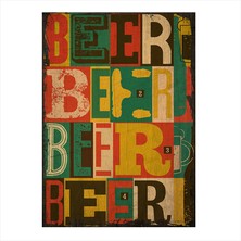 Cakasepetim Ahşap Tablo Retro Bira Afiş