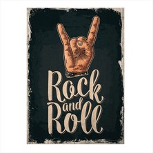 Cakasepetim Ahşap Tablo Retro Rock and Roll