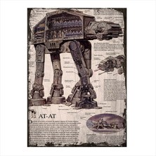 Cakasepetim Ahşap Tablo Star Wars At-At