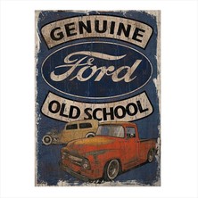 Cakasepetim Ahşap Tablo Eski Ford Afişi