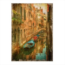 Cakasepetim Ahşap Tablo Venedik Ve Gondollar