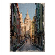 Cakasepetim Ahşap Tablo İstanbul Galata Kulesi