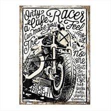 Cakasepetim Ahşap Tablo Eski Motorsiklet Afişi