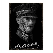 Cakasepetim Ahşap Tablo Mustafa Kemal Atatürk Ve İmza