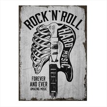 Cakasepetim Ahşap Tablo Rock And Roll Gitar