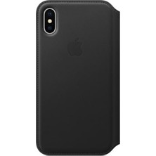 Apple iPhone X Leather Folio - Black MQRV2ZM/A (Apple Türkiye Garantili)