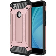 Case 4U Xiaomi Redmi Note 5A Kılıf Çift Katman Zırh Koruma Tank Arka Kapak Rose Gold