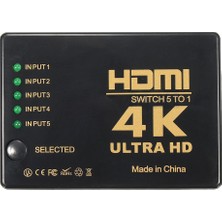 Kablosuz Kumandalı 5 Port HDMI Switch 4K 2160p Full HD 1080p IFSWT501