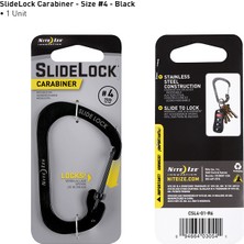 SlideLock Carabiner #4-Siyah Karabina