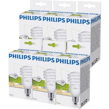 Philips EconomyTwister 23W E27 Normal Duy Sarı Işık 6'lı Ekopaket