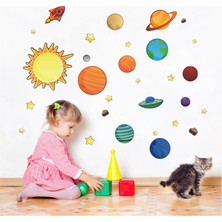 Cosy Home Gift Çocuk Odası Gezegenler Güneş Yıldız Dekoratif Duvar Pvc Sticker